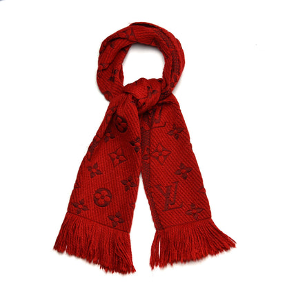 Louis Vuitton Wool Silk Logomania Scarf Rubis 1 of 3