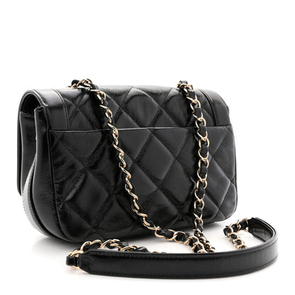 Chanel Crumpled Glazed Lambskin Quilted Mini Flap Black 3 of 11