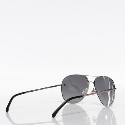 Chanel CC Aviator Sunglasses 4189-T-Q Silver 3 of 7