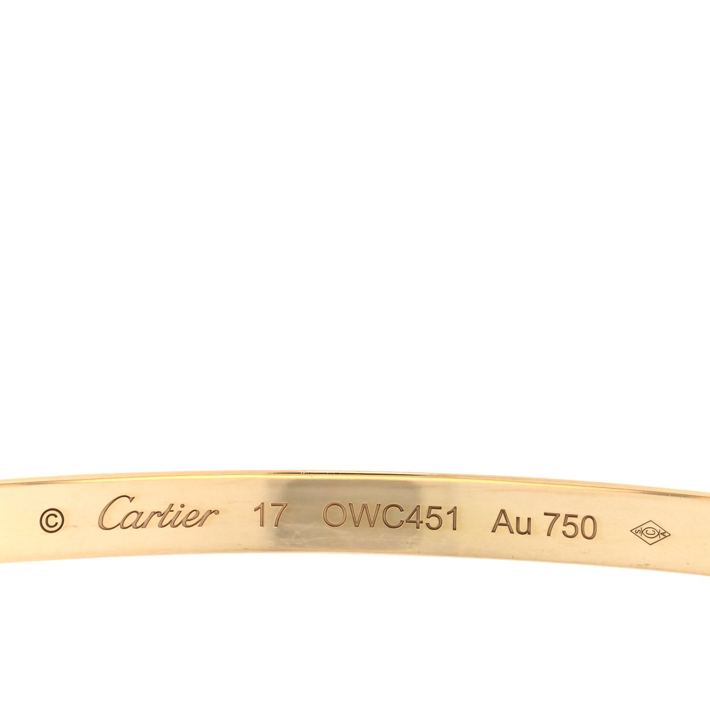 18K Yellow Gold Small LOVE Bracelet 17