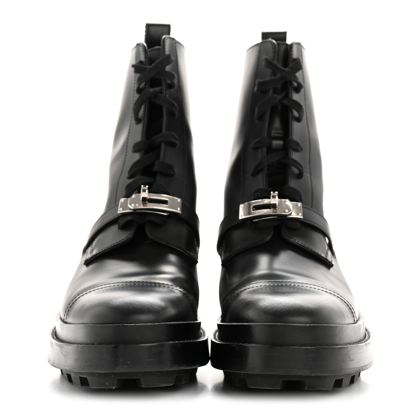 Glossed Calfskin Funk Ankle Boots 38 Black