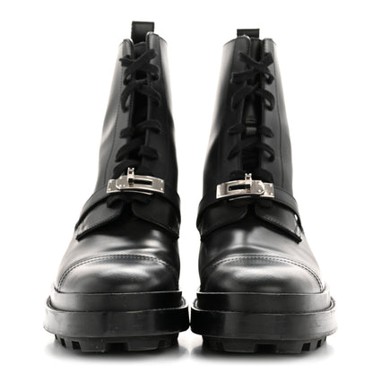 Hermes Glossed Calfskin Funk Ankle Boots 38 Black 3 of 12