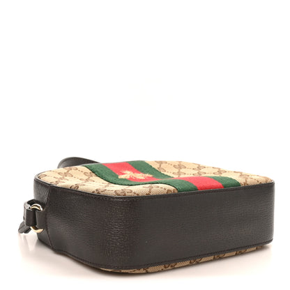 Gucci GG Supreme Monogram Web Small Webby Bee Shoulder Bag Dark Brown 4 of 10