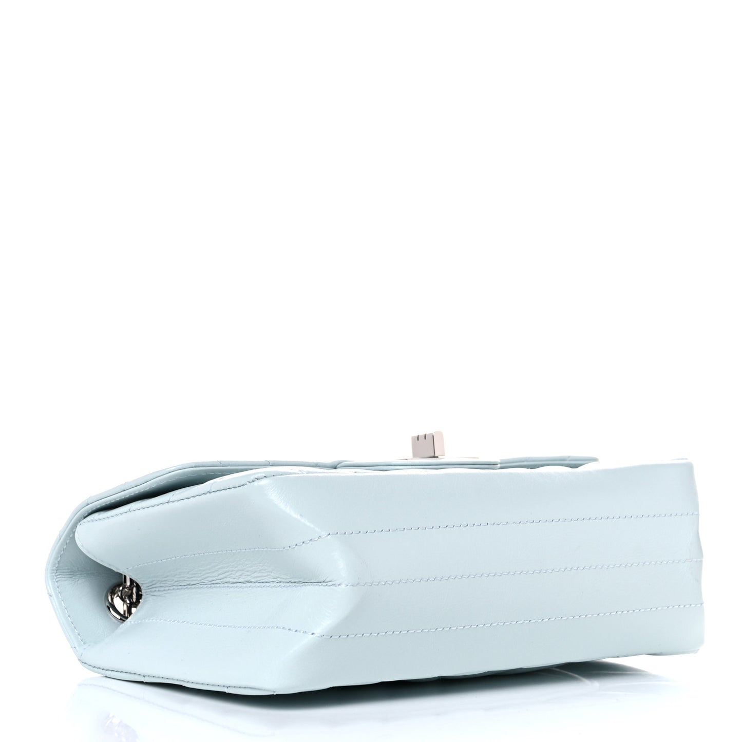 Aged Calfskin Chevron Quilted 2.55 Reissue Mini Flap Light Blue