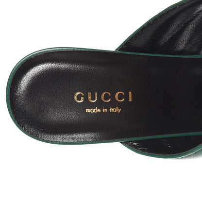 Gucci Malaga Kid Webby Crossover High Heel Slide Sandals 38.5 Emerald 7 of 10