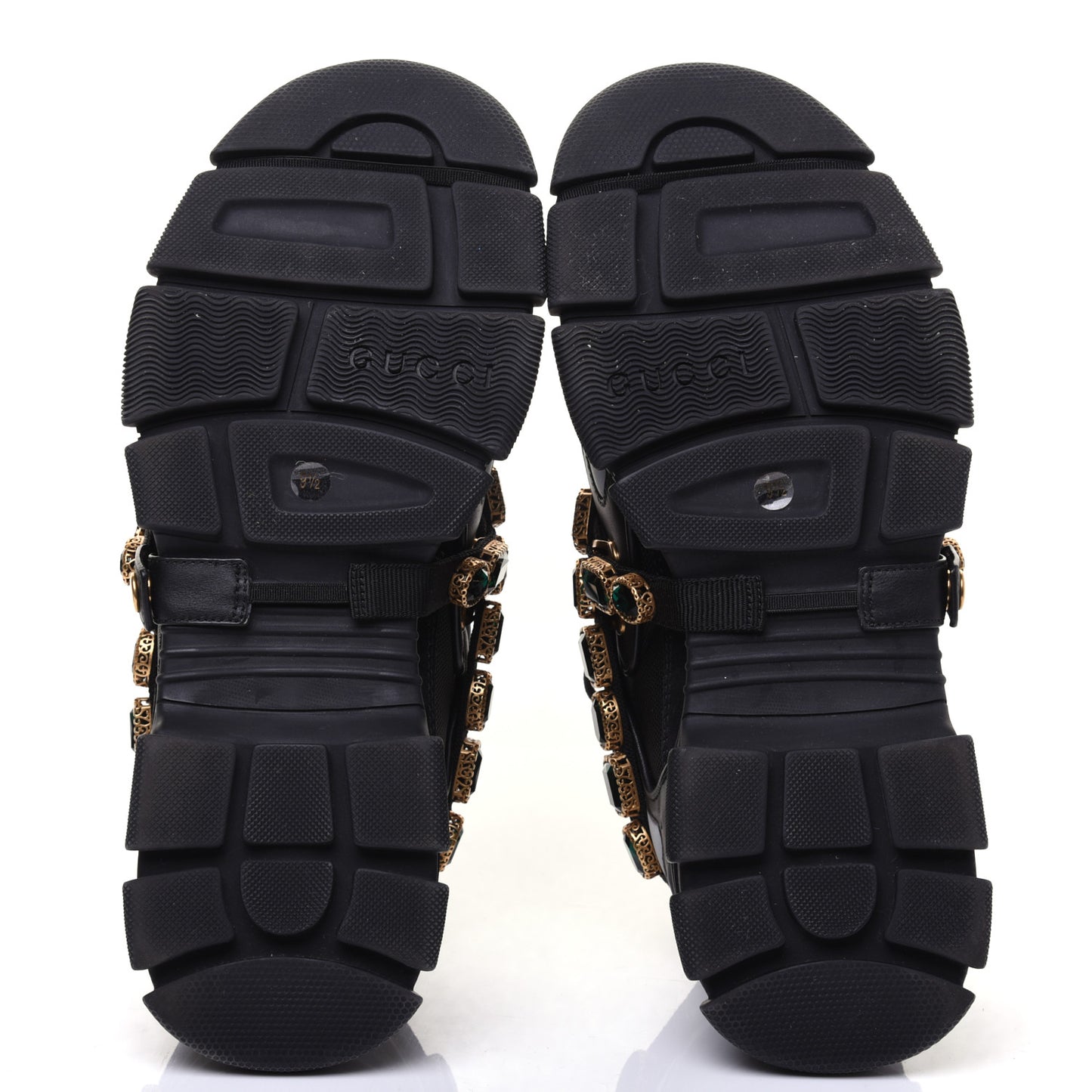 X SEGA Mesh Suede Calfskin Removable Crystals Mens Flashtrek Sneakers 9.5 Black Silver