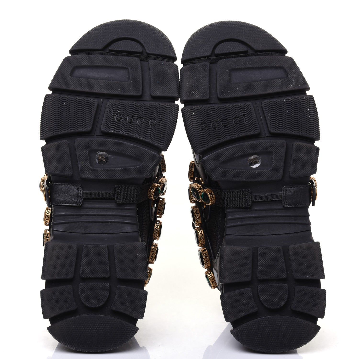 Gucci X SEGA Mesh Suede Calfskin Removable Crystals Mens Flashtrek Sneakers 9.5 Black Silver 5 of 14