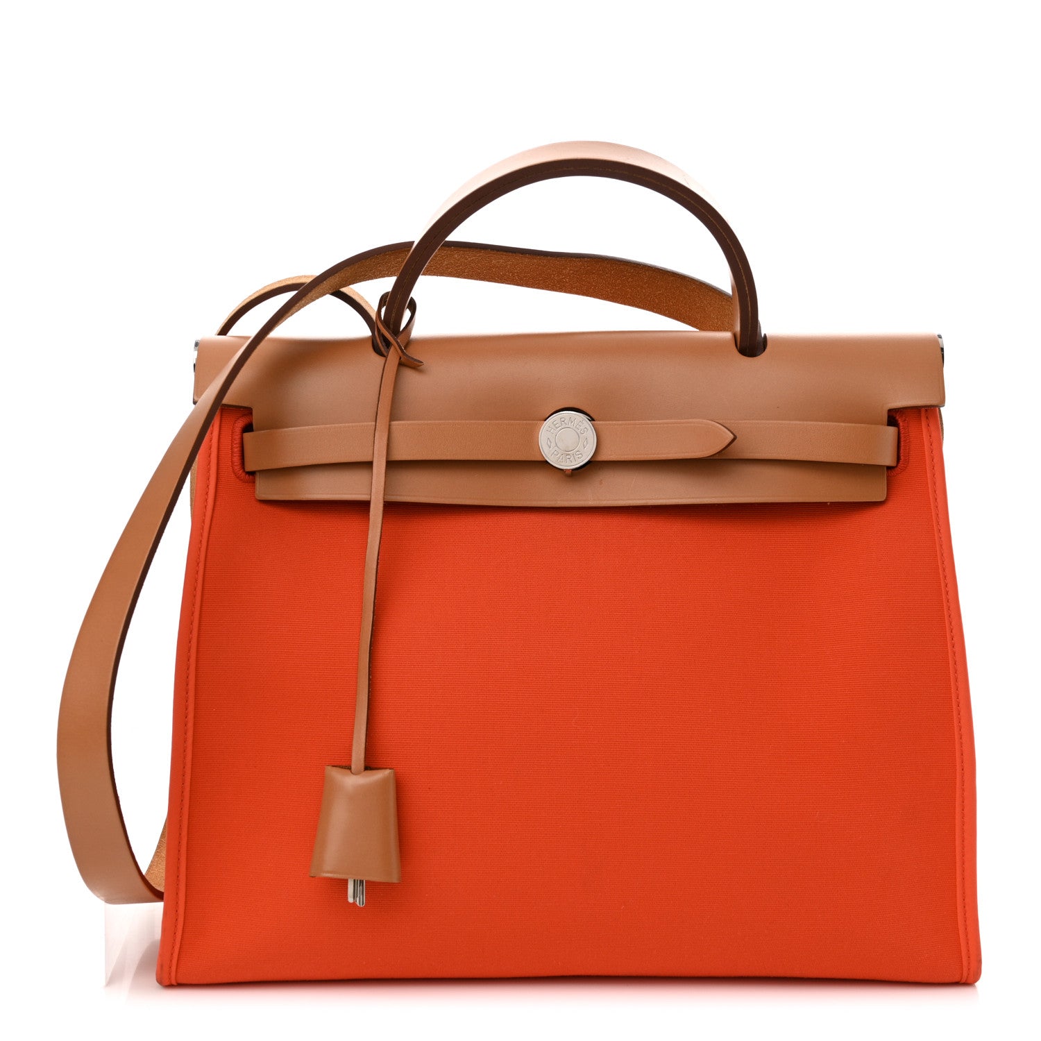 Hermes Vache Hunter Toile Herbag Zip 31 PM Capucine Fauve 1 of 13