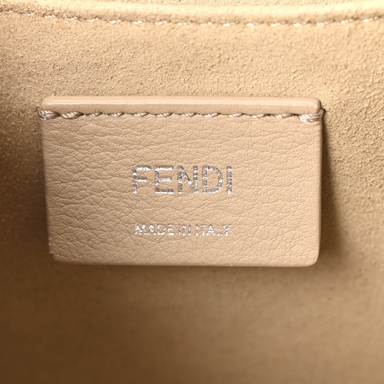 Fendi Vitello Liberty Lucido Metal Monster Eyes Studded Kan I Shoulder Bag Cuoio Bubblegum Light Blue 6 of 10