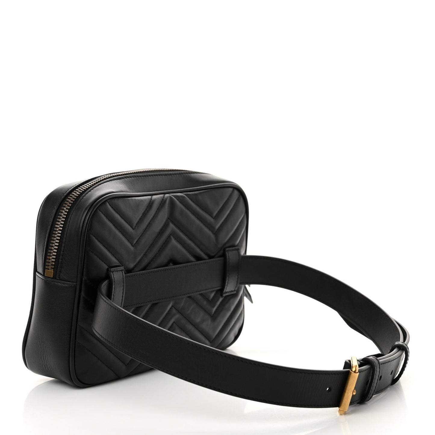 Calfskin Matelasse Mens GG Marmont Belt Bag 80 32 Black
