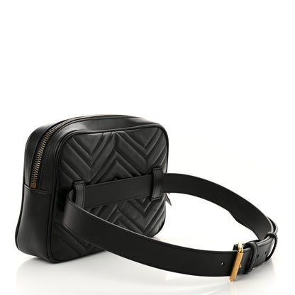 Gucci Calfskin Matelasse Mens GG Marmont Belt Bag 80 32 Black 3 of 14