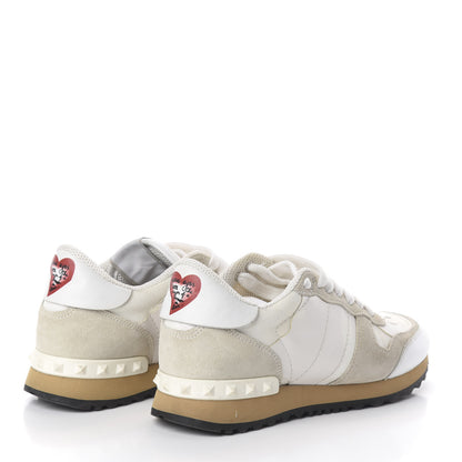 Valentino Garavani Nappa Suede Camouflage L'amour Womens Rockrunner Sneakers 36 Ivory 4 of 6