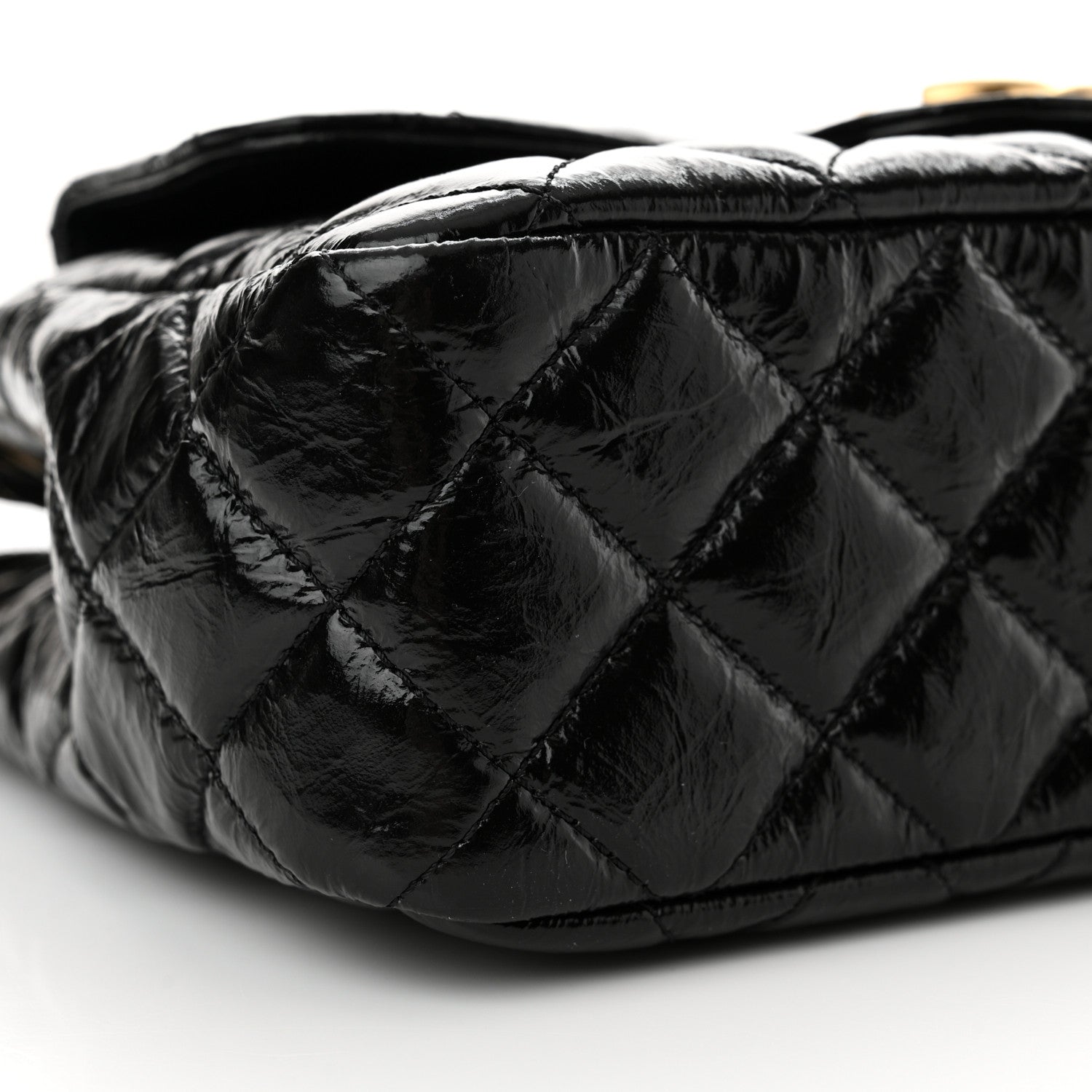 Chanel Shiny Crumpled Calfskin Quilted Wavy CC Hobo Black 8 of 10