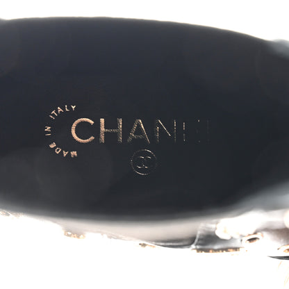 Chanel Lambskin Riveted Cap Toe Short Boots 38 Black 7 of 10