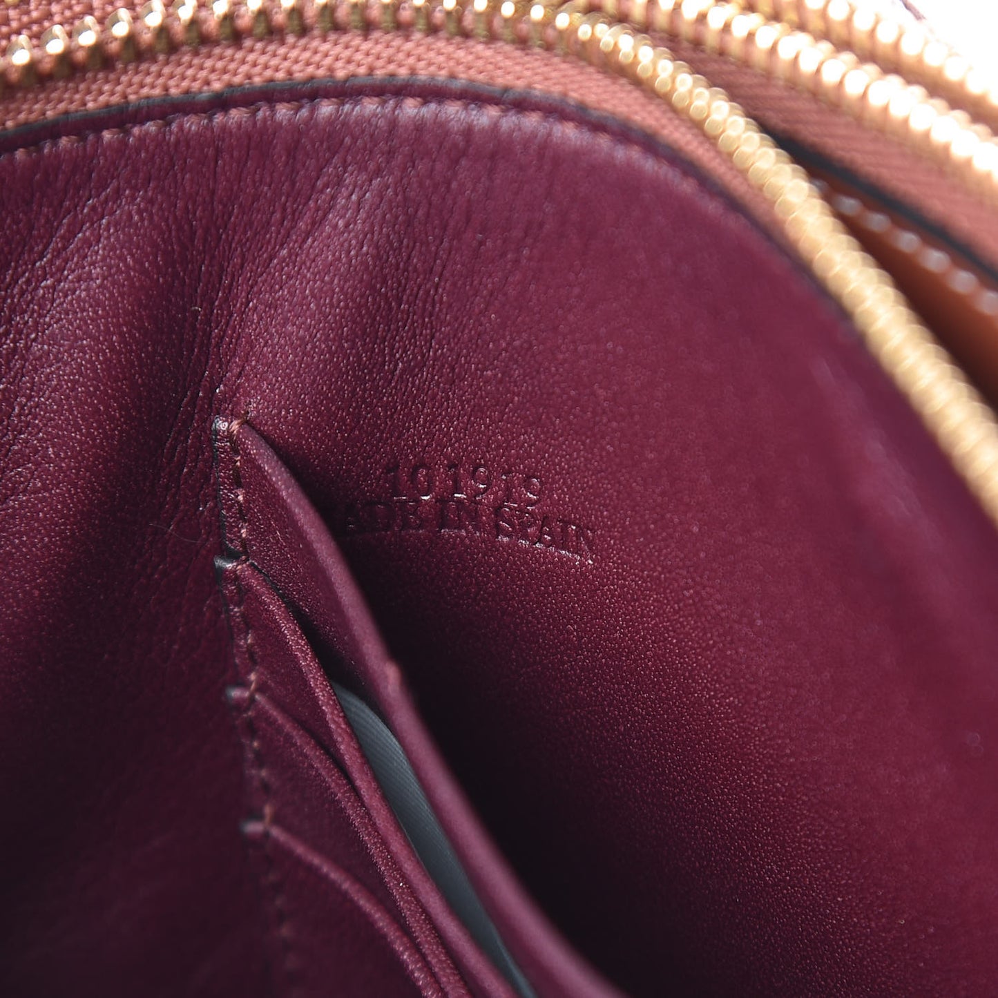 Calfskin Gate Double Zip Pouch Crossbody Brick