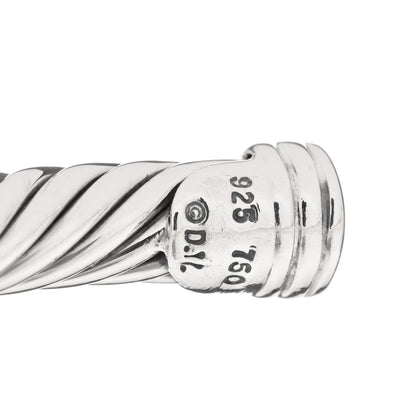 David Yurman Sterling Silver 18K White Gold Diamond Pave 5mm X Cable Bracelet 3 of 3