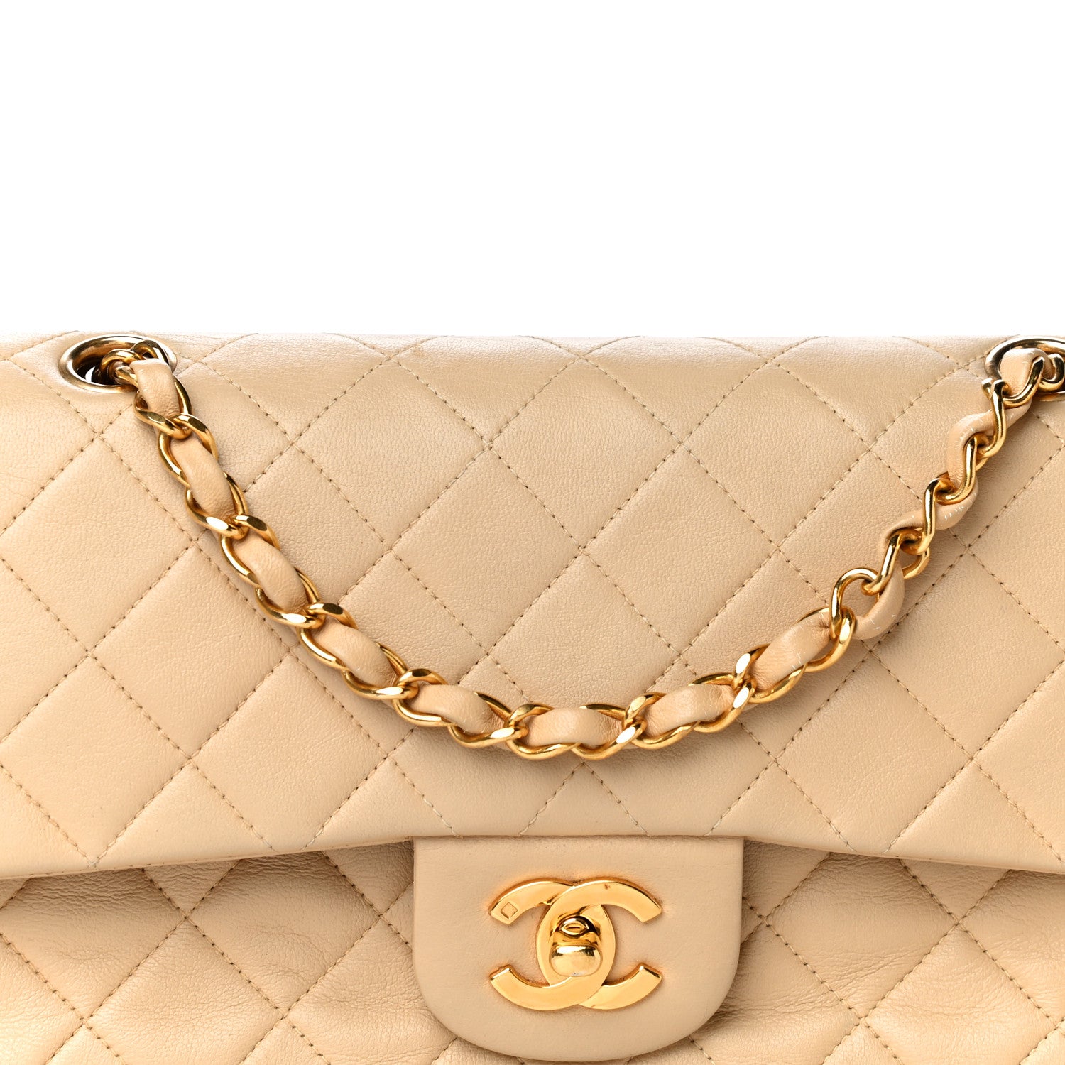 Chanel Lambskin Quilted Small Double Flap Beige 8 of 47