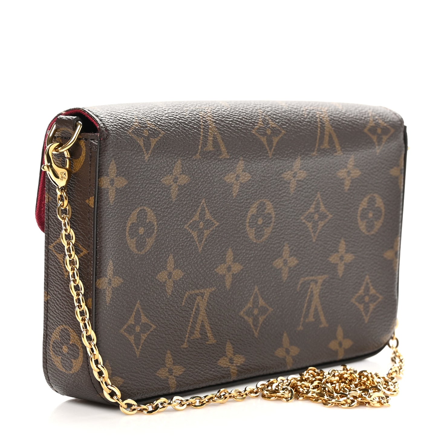 Monogram Pochette Felicie Chain Wallet Fuchsia
