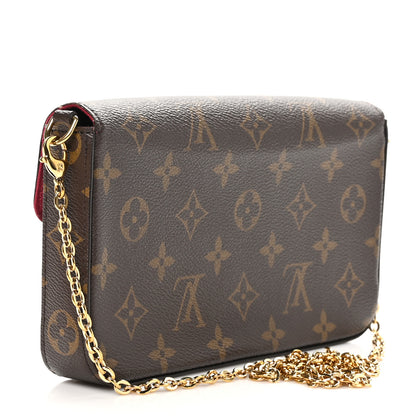 Louis Vuitton Monogram Pochette Felicie Chain Wallet Fuchsia 4 of 12