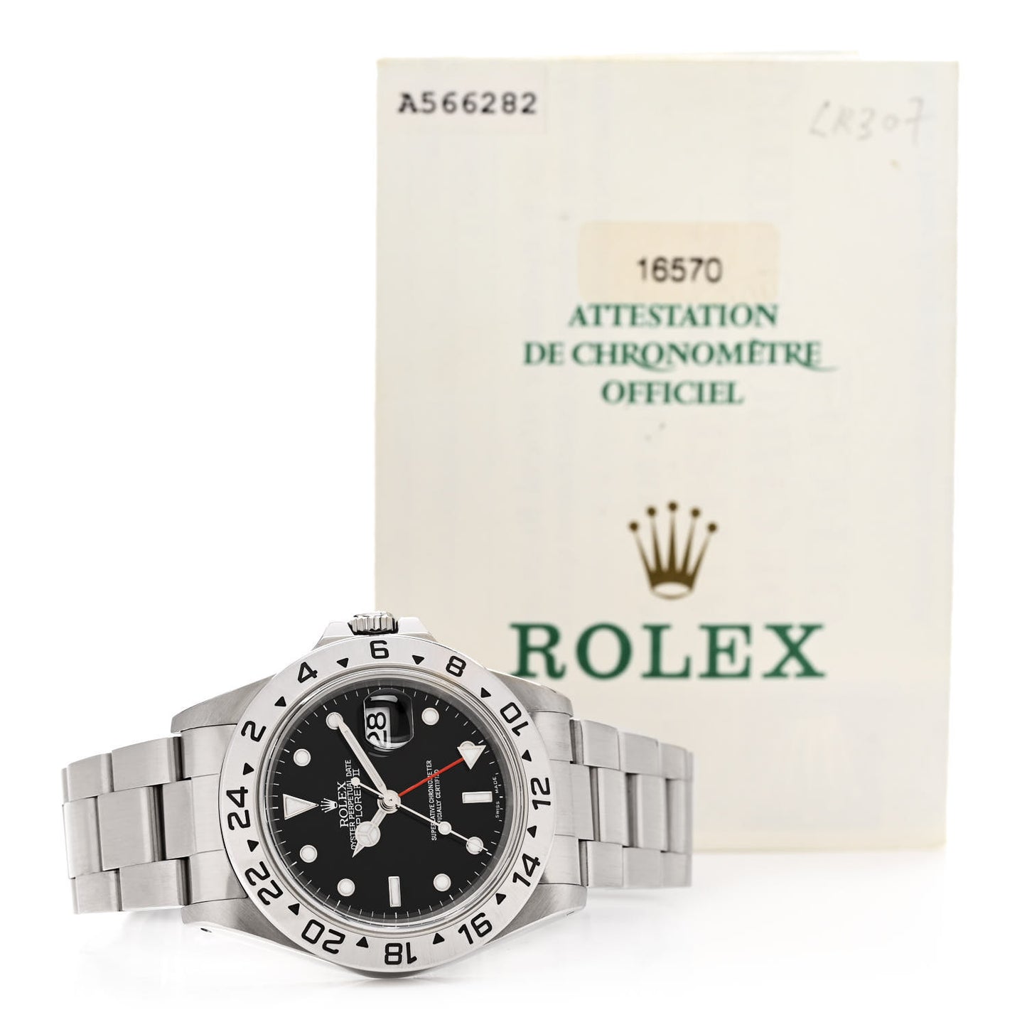Stainless Steel 40mm Oyster Perpetual Date Explorer II Watch Black 16570
