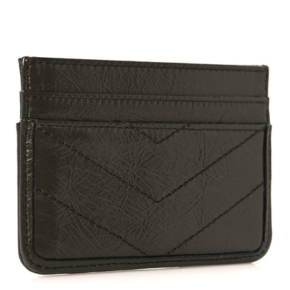 Saint Laurent Crinkled Calfskin Matelasse Monogram Niki Card Case Light Musk 3 of 7