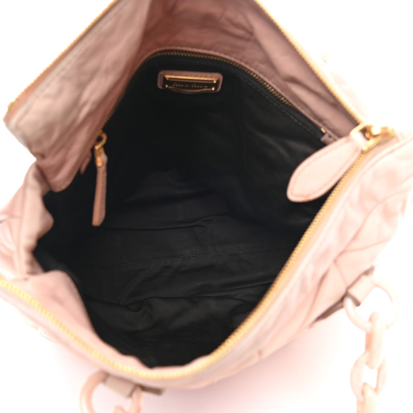 Nappa Chevron Shoulder Bag Pink