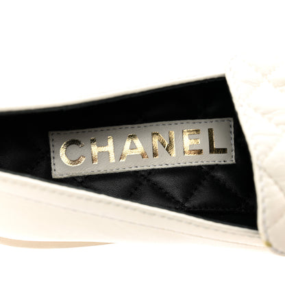 Chanel Lambskin Pearl Crystal Quilted CC Logo Jewelry Loafers 38.5 White 7 of 9