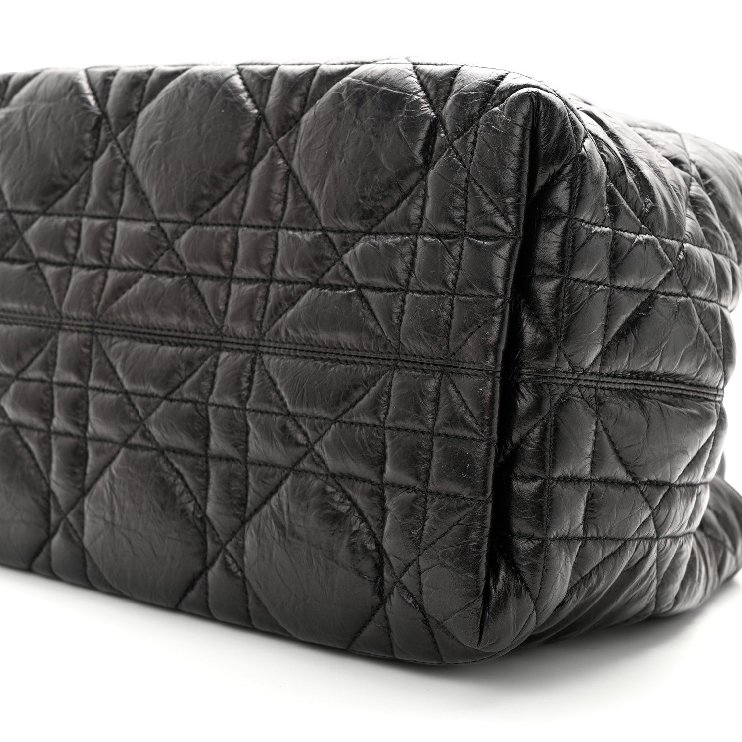 Christian Dior Crinkled Calfskin Macrocannage Small Toujours Black 12 of 13