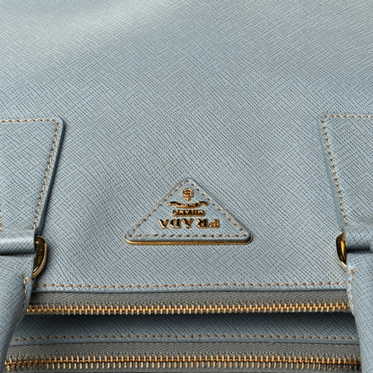 Prada Saffiano Small Galleria Double Zip Tote Lago 6 of 7