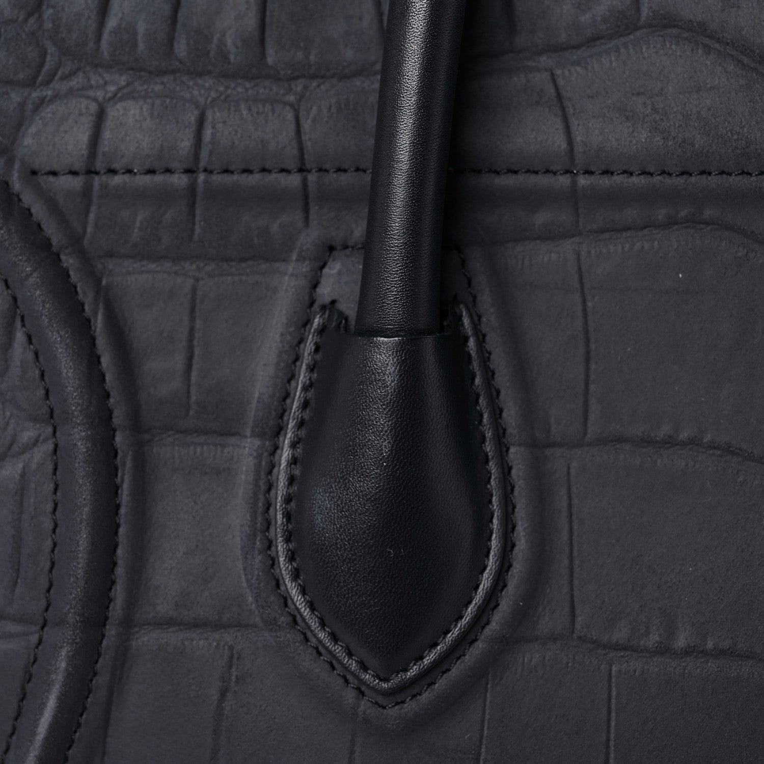 Celine Crocodile Embossed Calfskin Medium Phantom Luggage Navy Blue 19 of 25