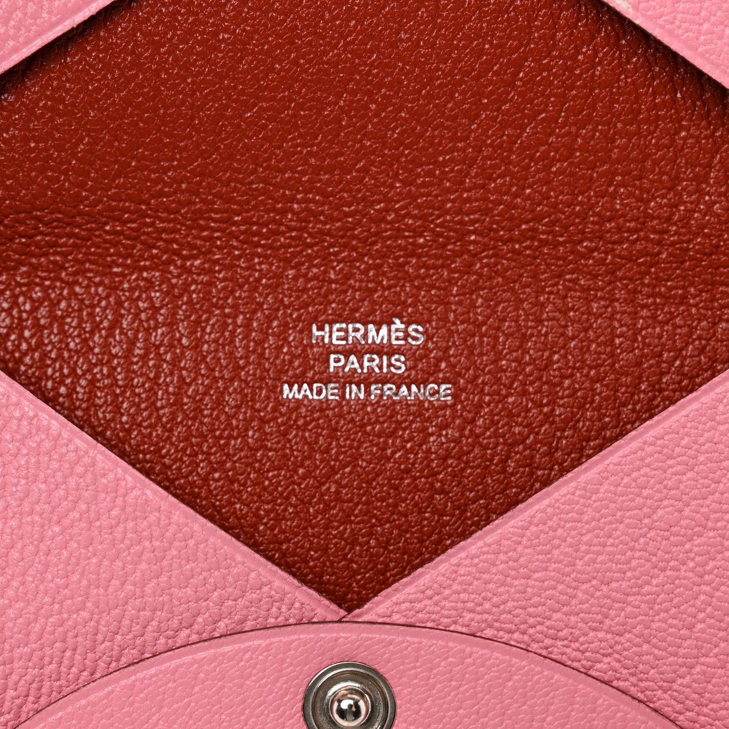 Hermes Chevre Chandra Verso Calvi Card Case Rose Confetti Brique 5 of 10