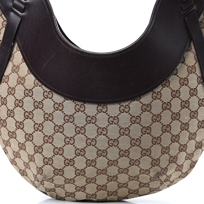 Gucci Monogram Half Moon Hobo Dark Brown 8 of 20