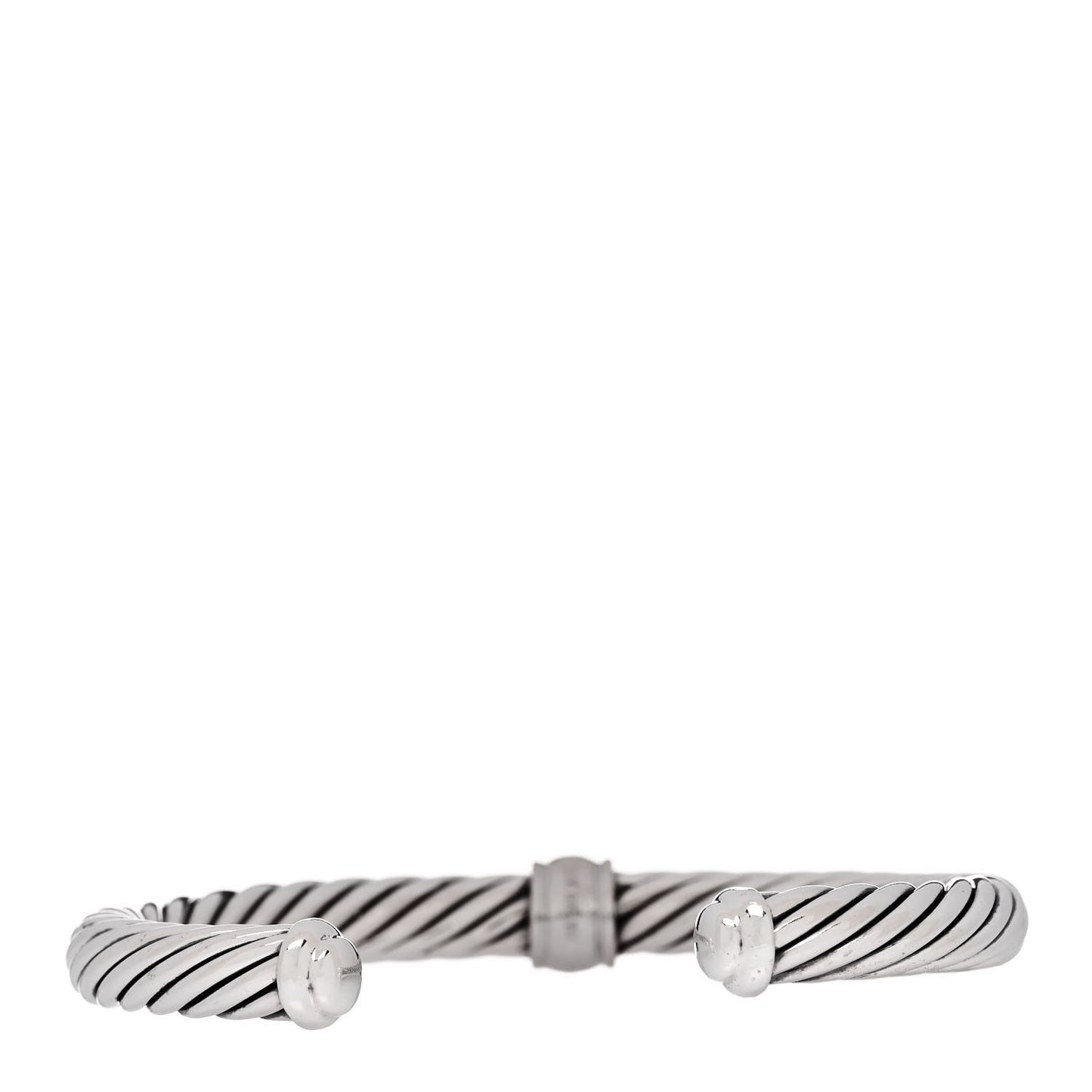 Sterling Silver 18K White Gold Diamond 7mm Cable Classics Station Bracelet