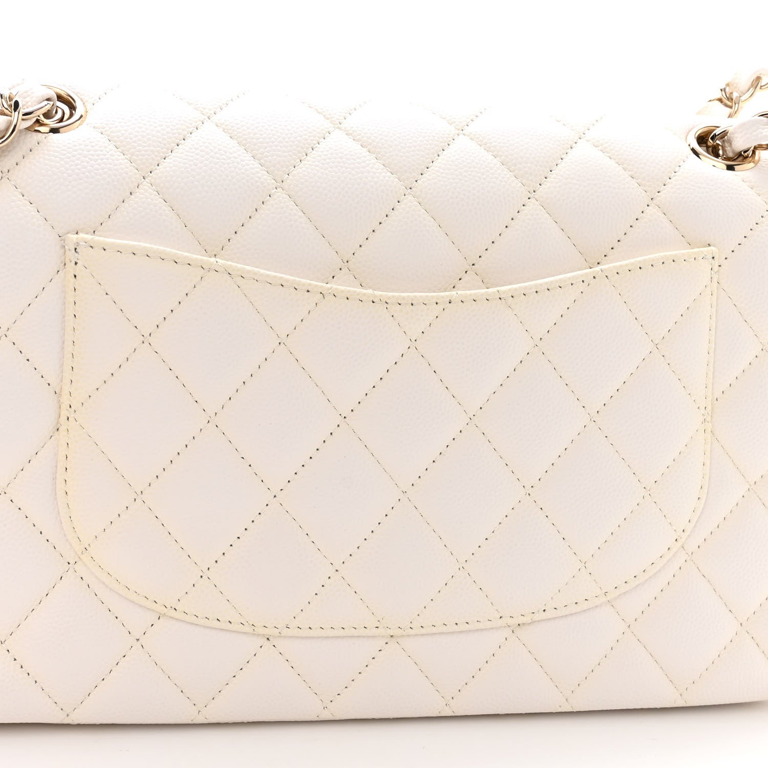 Chanel Caviar Quilted Medium Double Flap White 10 of 11
