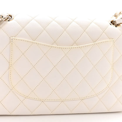 Chanel Caviar Quilted Medium Double Flap White 10 of 11