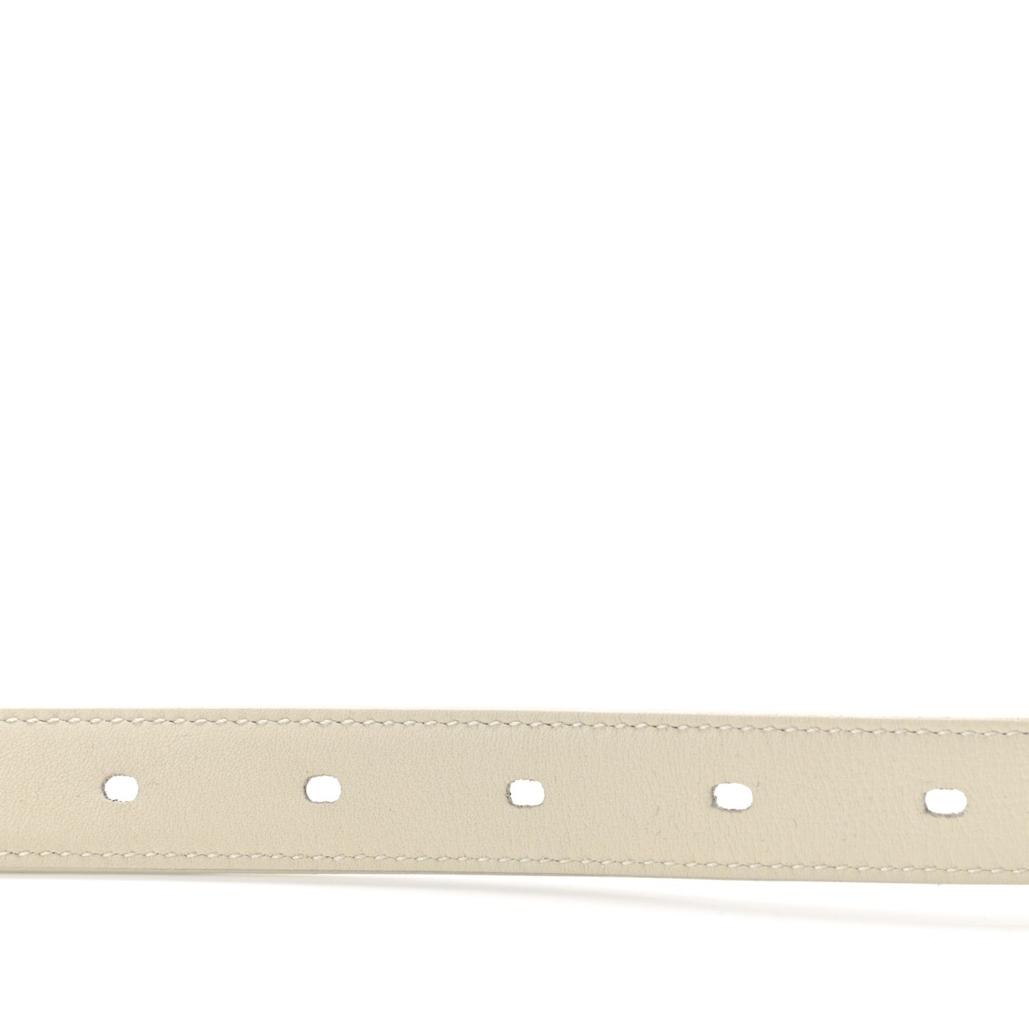 Smooth Calfskin Monogram Square Buckle Belt 95 White
