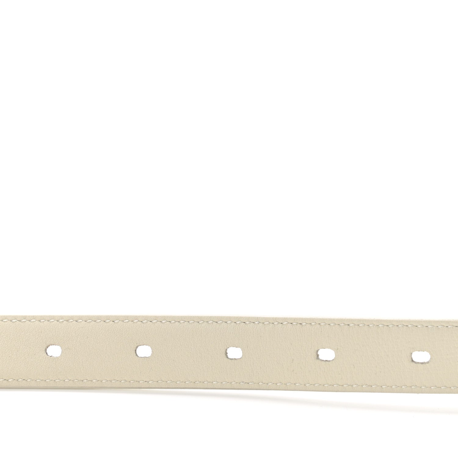 Saint Laurent Smooth Calfskin Monogram Square Buckle Belt 95 White 5 of 6