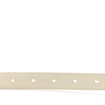 Saint Laurent Smooth Calfskin Monogram Square Buckle Belt 95 White 5 of 6