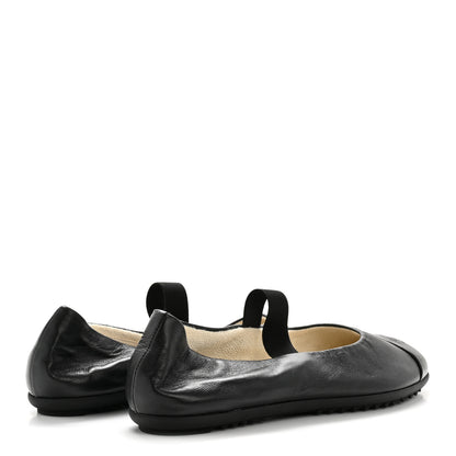 Chanel Lambskin Cap Toe CC Mary Jane Flats 38 Black 5 of 10