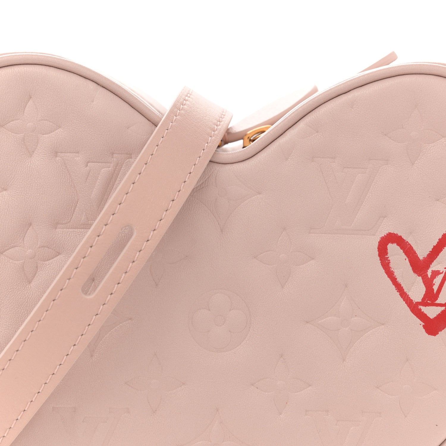 Louis Vuitton Lambskin Embossed Monogram Fall In Love Sac Coeur Light Pink 7 of 10