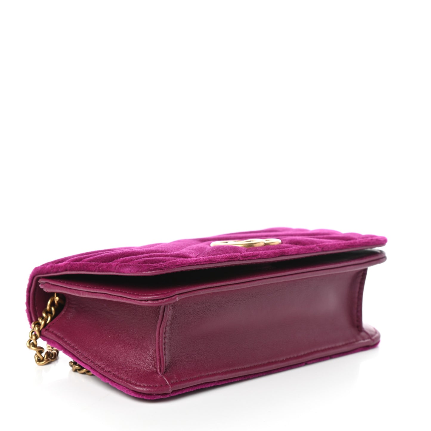 Velvet Matelasse GG Marmont Mini Bag Fuchsia Violet Cyclamen