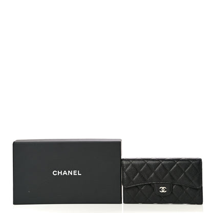 Chanel Caviar Quilted Long Flap Wallet Black 19 of 19