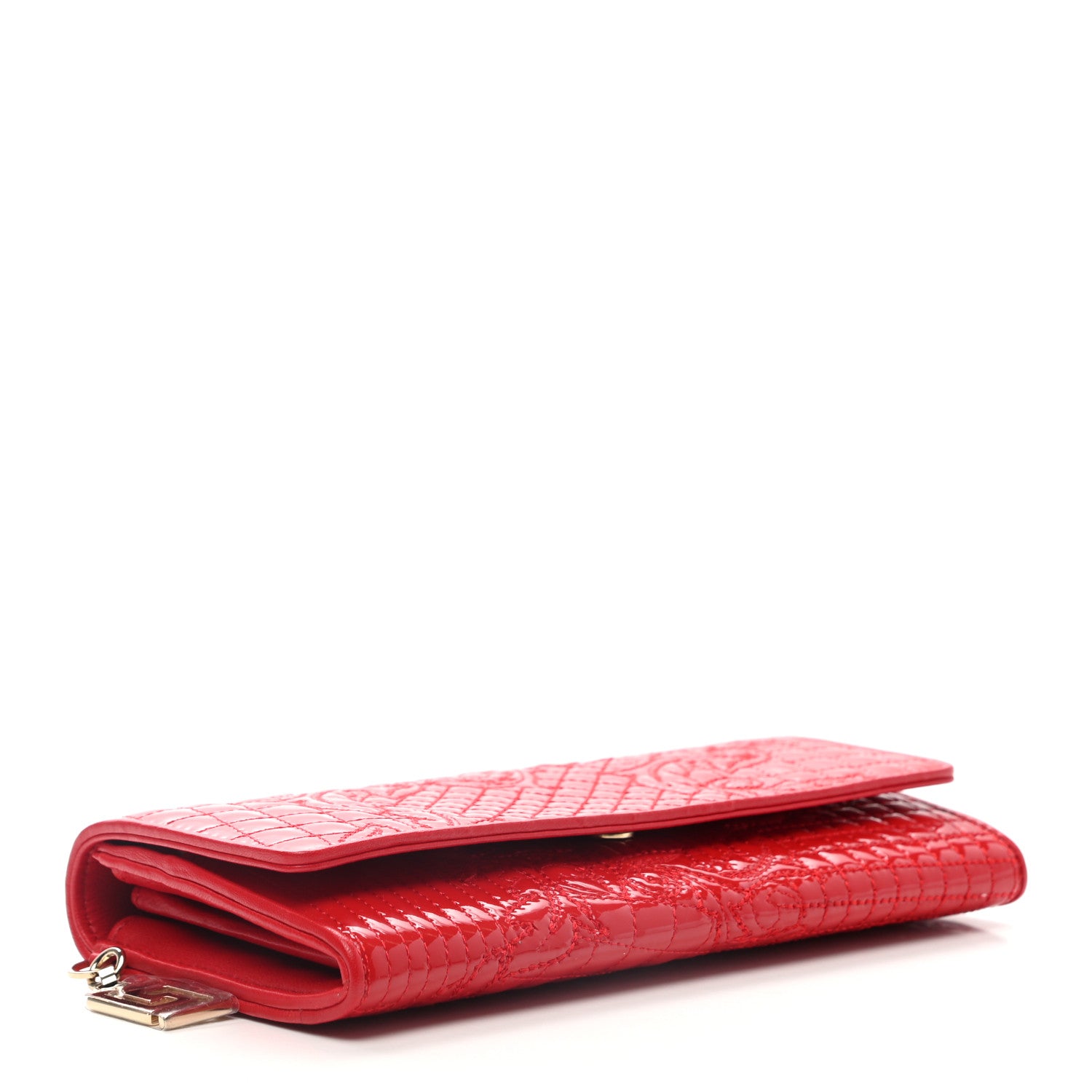 Versace Patent Quilted Vanitas Wallet Rosso Fuoco 4 of 8