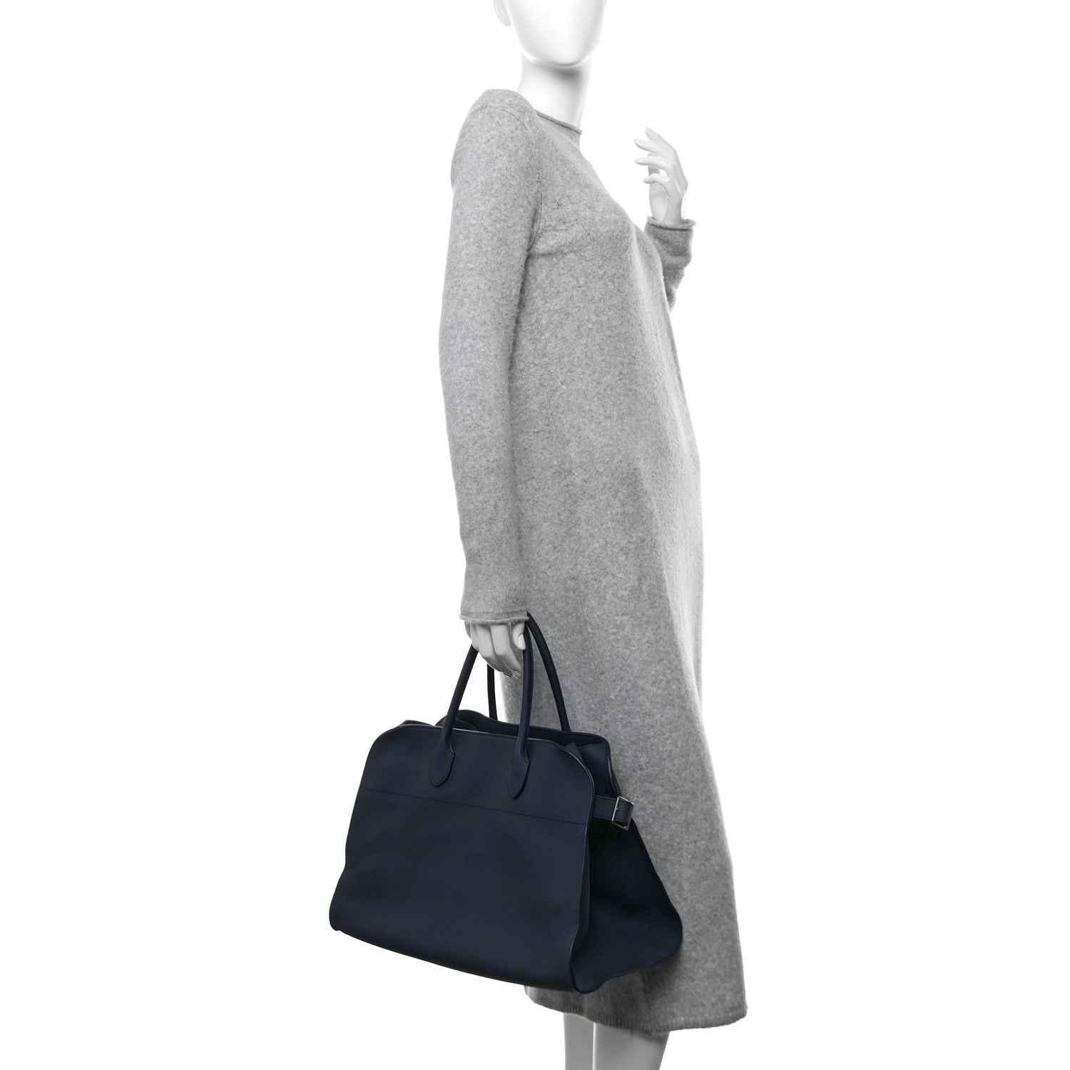 The Row Matte Grained Calfskin Soft Margaux 15 Indigo 2 of 10