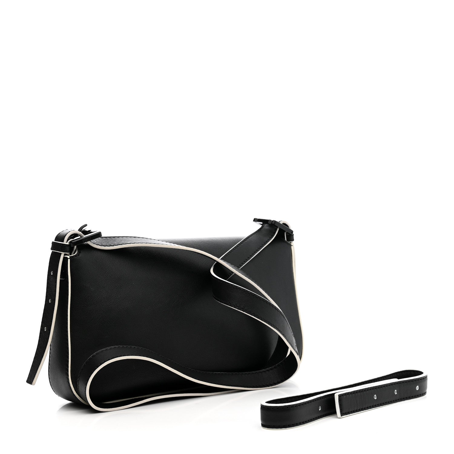 Fendi Vitello Dolce Elite Monster Eyes Bi-Color Baguette Black Yellow 6 of 21