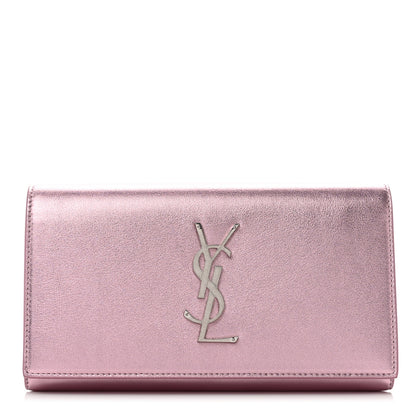 Saint Laurent Metallic Calfskin Classic Monogram Cassandre Wallet New Azalea 1 of 8