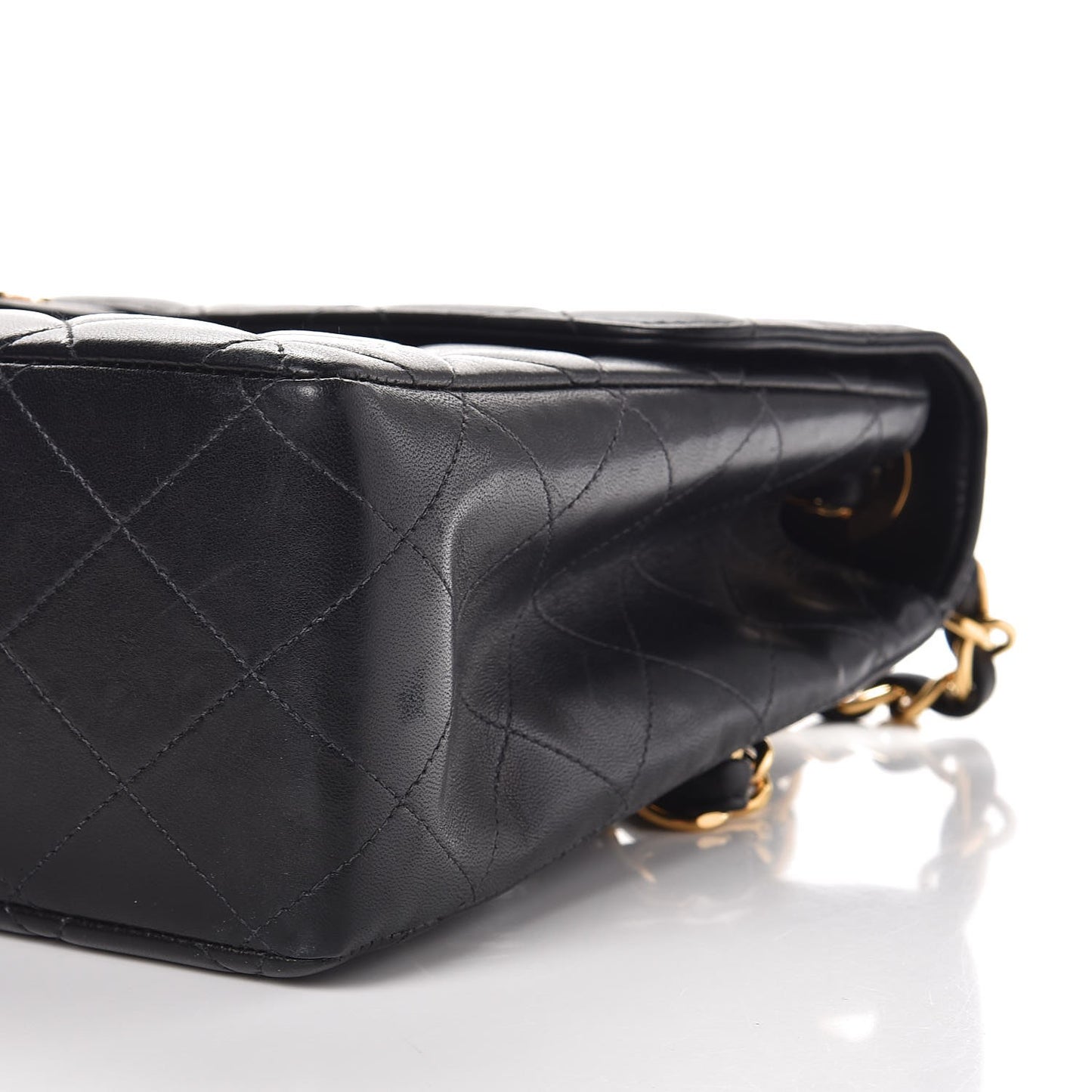Lambskin Quilted Jumbo Single Flap Black
