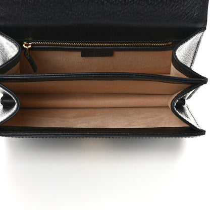 Gucci Textured Dollar Calfskin Web Small Ophidia Padlock Top Handle Bag Black 5 of 8