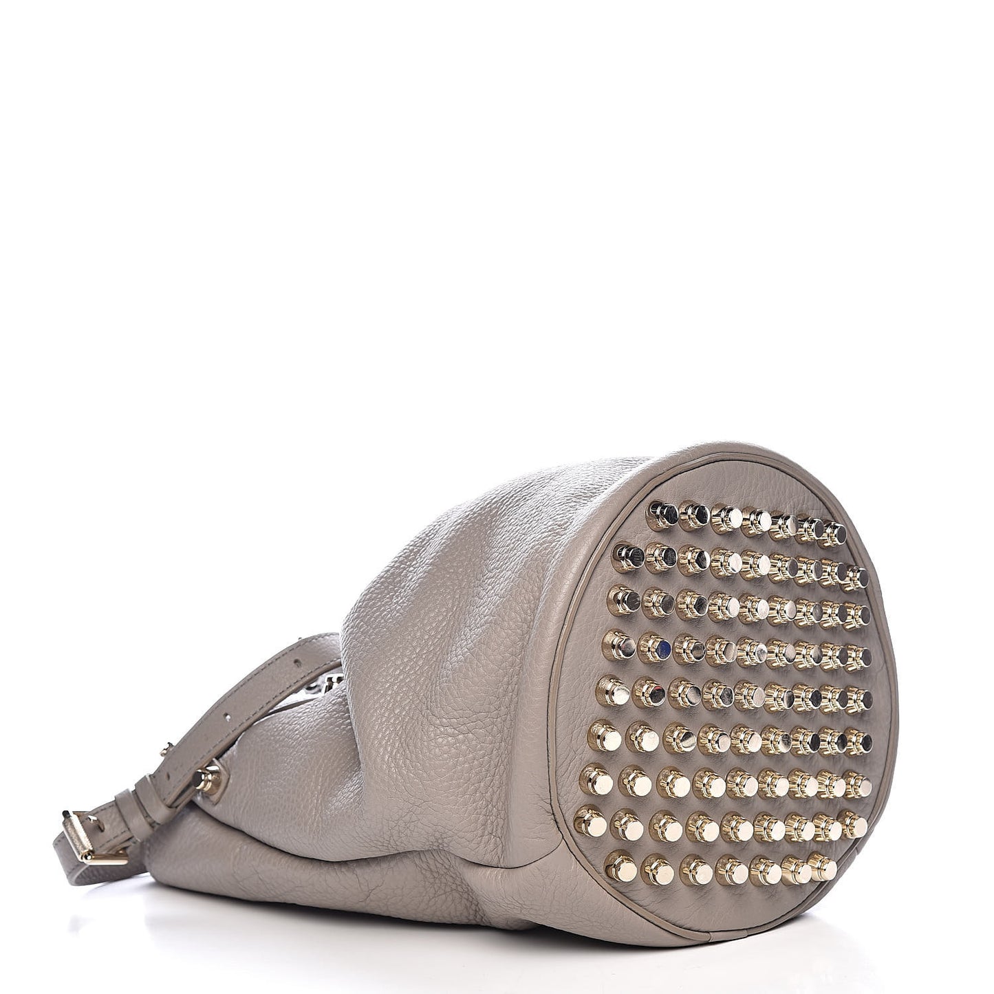 Pebbled Lambskin Diego Bucket Bag Oyster