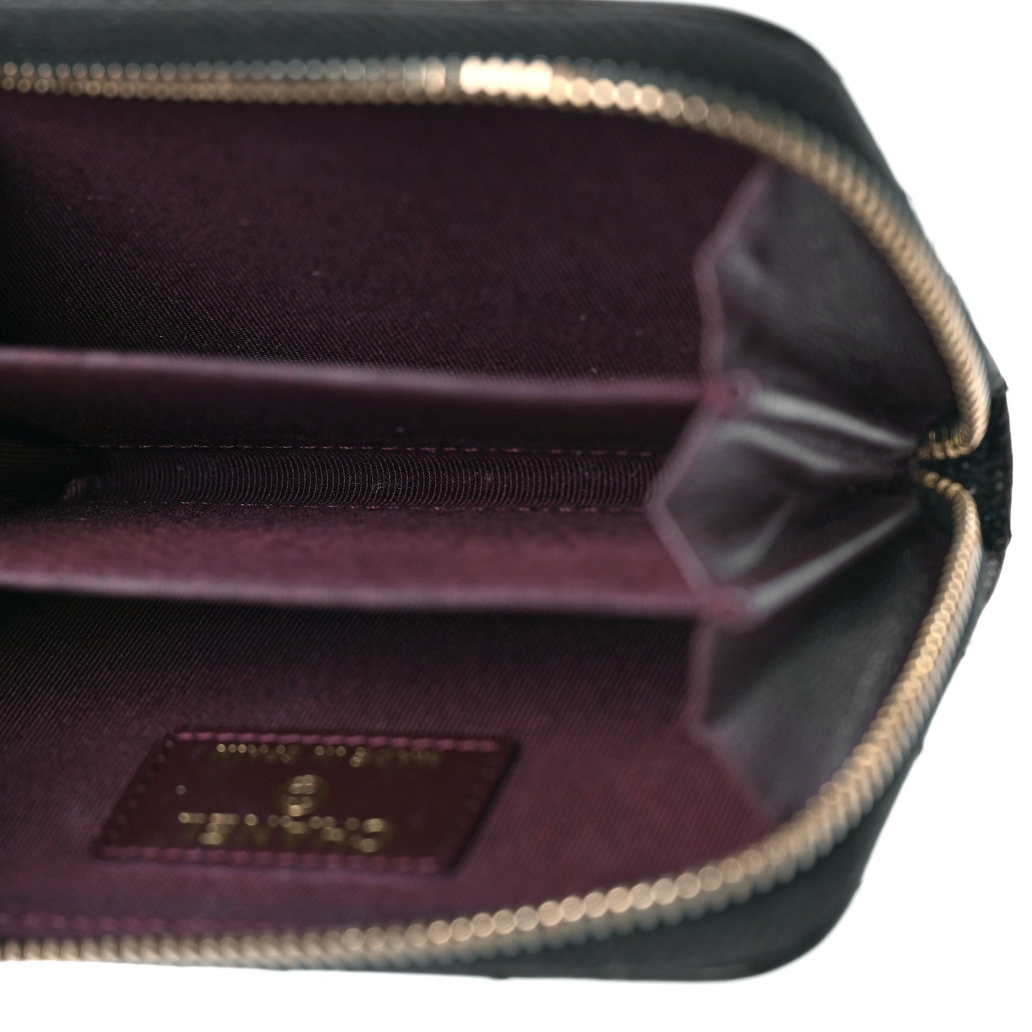Caviar Quilted Zip Coin Purse Black